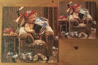 Playbear Teddy Bear Springbok Mini Jigsaw 7 " Puzzle Hallmark Complete