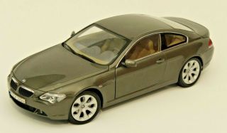 Kyosho Bmw 6 Series Coupe Scale 1:18 Diecast Grey With Beige Interior