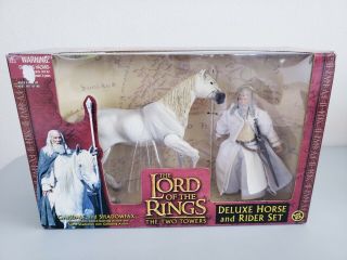 Toybiz Lord Of The Rings Deluxe Horse And Rider Set Gandalf With Shadowfax Nib