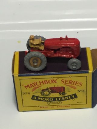 Vintage Moko Matchbox Lesney No 4 Massey Harris Tractor