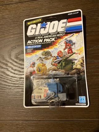 1987 Vintage Hasbro Gi Joe Arah Action Pack Helicopter Wind - Up Carded