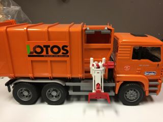 Bruder Man Tga 41.  440 Lotos Orange Recycling Trash Garbage Truck Germany