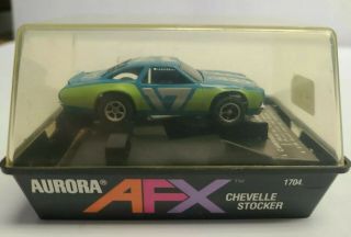 Aurora Afx Slotcar Non Magna - Traction 1704 Chevelle Stocker Blue/green