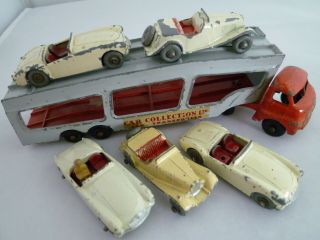 Matchbox Lesney A2 Bedford Car Transporter & 5 Mg Mga Cars 1950s