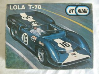 Vintage 1960s Atlas 1/24 Lola T70 Slot Car W/ Box 1651 - 998 Cox Amt Monogram Ex