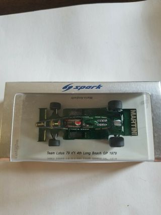 Sparks Minimax Diecast 1:43 Team Lotus 79 N.  1 4th Long Beach Gp 1979