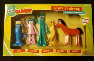 Gumby & Friends - Complete Set Bendable Classic Tv Series Figures Retro Bendy