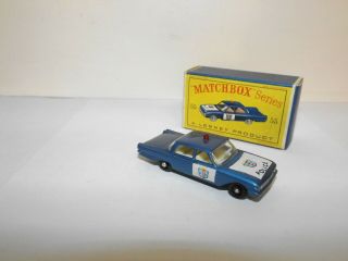 Matchbox Reg.  Wheel No.  55 - B Ford Fairlane Police Car Blue,  9x24 Bpw Code 5 Mib