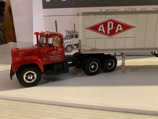 First Gear 1/34 scale Truck,  R Model Mack Tractor w/35’ Trailer APA Transport 3
