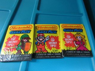 Nintendo Collectible Trading Cards - Mario Link Game Rare Wax Pack X 3