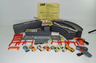 Vintage 1977 Ideal Tcr Total Control Racing Slot Car Set 7 Cars & Trucks