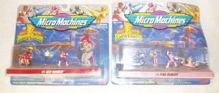Micro Machines Power Rangers 1 Red And 5 Pink Figures (1994) Moc