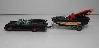 Corgi Toys Die - Cast Batmobile And Bat Boat And Trailer