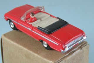 Aurora HO Model Motoring Vintage Vibrator 1962 Ford Red Convertible Slot Car 3
