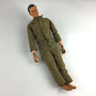 Rare Vintage 1966 Ideal Toy Corp 12 Inch Military Figure Black Hair W/ Fatigues