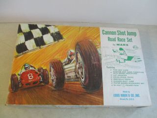 Vintage 1966 Cannon Shot Jump Road Race Electric Slot Car Set By Marx No.  22756
