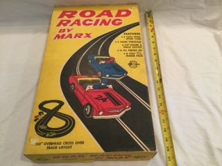 Vintage Marx Road Racing Slot Car Set 19450 W/box