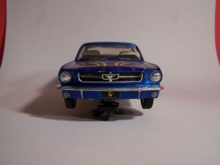 VINTAGE 1965 FORD MUSTANG COUPE SLOT CAR - BLUE 2