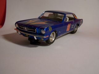 VINTAGE 1965 FORD MUSTANG COUPE SLOT CAR - BLUE 3
