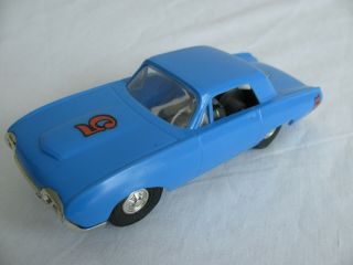Vintage 1960s Eldon 1/32 Scale Blue Ford Thunderbird T - Bird Slot Car Ex