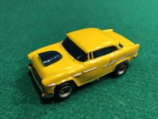 Aurora Ho Scale Slot Car AFX Yellow ‘55 Chevy Bel Air 2