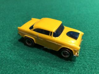 Aurora Ho Scale Slot Car AFX Yellow ‘55 Chevy Bel Air 3