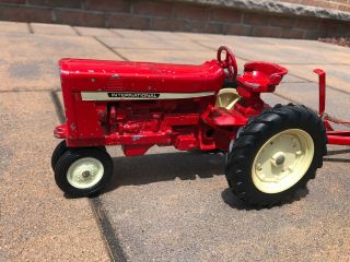 Vintage Tru Scale Tractor and Grain Combine Harvester Farm Toy Steel Red 1970 ' S 2