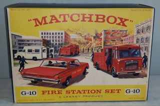 Vintage Lesney Matchbox Gift Set G - 10 Fire Station Set Box Only