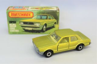 " Matchbox Superfast No55 Ford Cortina In Rarer " Golden Green With Lemon Int "