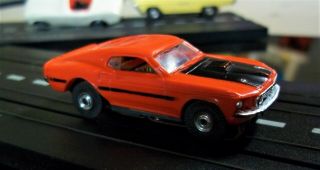 Aurora Tjet Vintage Good Ho 1415 Ford Mustang Mach 1 Red W/chassis Tyco Vibe