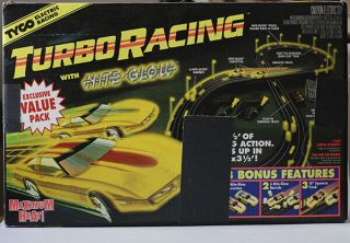 Vintage Tyco Turbo Electric Racing Track Set With 5 Cars