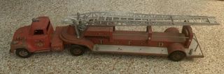 Vintage Tonka Toys 32 " Tfd No.  5 Red Aerial Ladder Fire Truck 1950s Needs Tlc