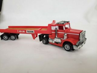 Tyco Slot Car Electric Trucking Red Line Trucking Flatbed And Truck Loose
