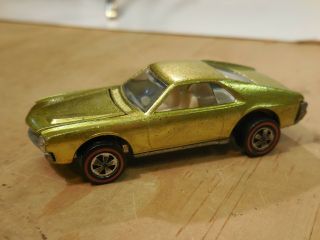 1968 Hot Wheels Redline Custom Amx Gold Usa