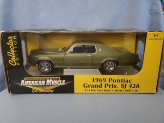 Ertl Collectables Americanmuscle 1/18 1969 Pontiac Grand Prix Sj 428 Army Green