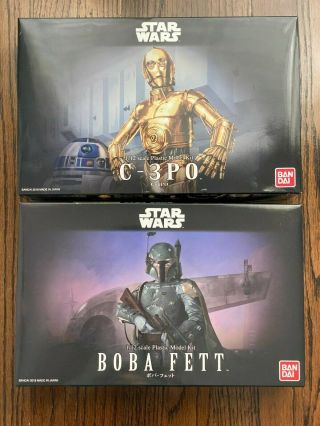 Star Wars Bandai Model Kit - Boba Fett And C3po