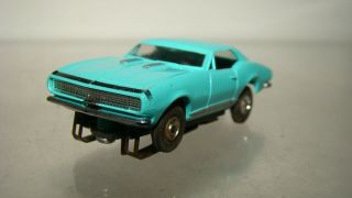 HO Scale Vintage Aurora TJet 67 Chevrolet Camaro turquise w/running TJet chassis 2