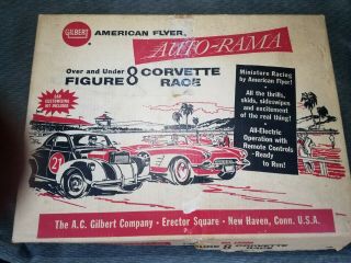 Gilbert American Flyer Auto - Rama Figure 8 Speedway Over & Under - Corvette