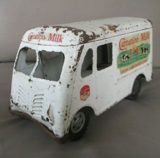 Vintage Tonka Carnation Milk Delivery Truck Metal Toy Vehicle 12 Inch