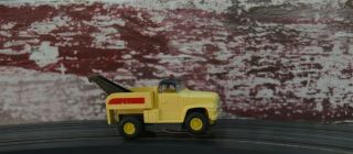 Aurora Tow Truck Slot Car Ho Scale Yellow W/ Red Stripe