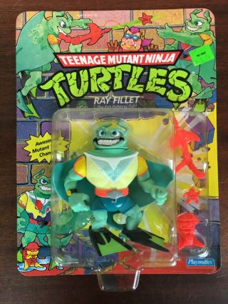1990 Tmnt Ray Fillet Teenage Mutant Ninja Turtles Unpunched Card Complete Rare