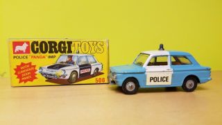 Corgi Toys Police Panda Sunbeam Imp No.  506 & Box