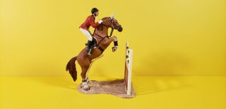Schleich Horse Show Jumping Set Rider Equestrian With Stand 42026 Rare