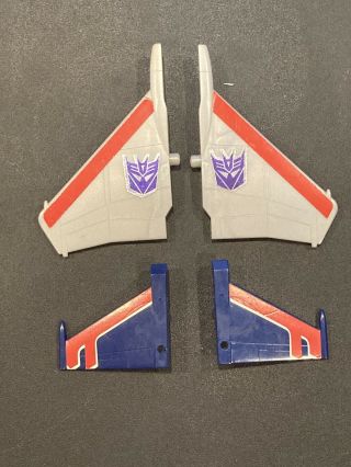 Transformers G1 Starscream Deception Jet Left & Right Wings & Tail Fins