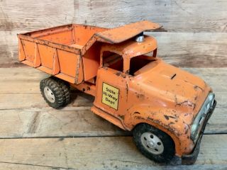Vintage 1950 ' s Tonka Toys Ford State Hi - Way Dept.  Pressed Steel Toy Dump Truck. 3