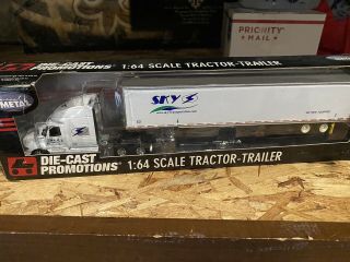 1/64 Dcp 31879 First Gear Sky Trans International Pro Star W/dry Van Trailer