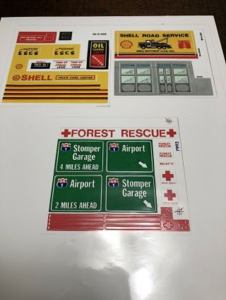Tyco Us1 Electric Trucking Phone Booth,  Shell Station & Stomper Repop Stickers