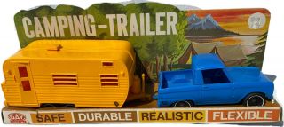 Vintage Gay Toys Camping Trailer Plastic 60s 70s Camper Pickup Truck