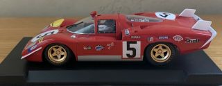 Fly A2006 Ferrari 512s Coda Lunga Le Mans 1970 1/32 Slot Car In Display Case