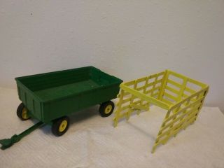 Vintage 1/16 Scale John Deere Tractor With Cab (Repainted),  Baler&Homemade Wagon 3